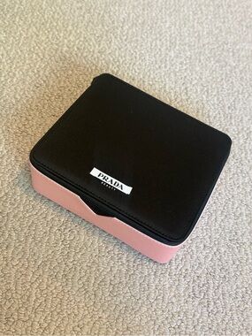 Prada Black Top Pink Base Cosmetic Case